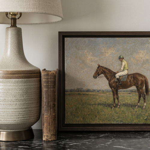 Chestnut Racing Horse - Hand-Painted Artwork - #ART-AN-S-03
