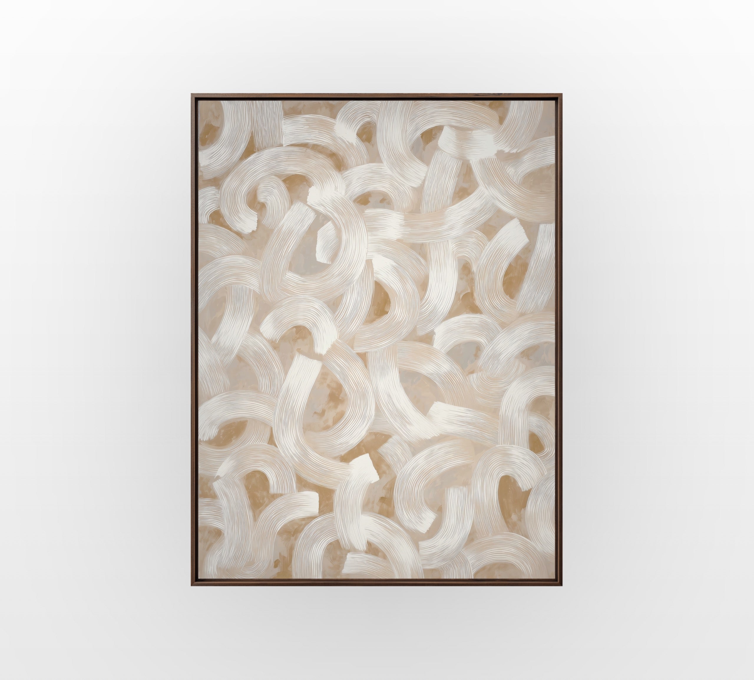 Ivory Ribbon Flow - Hand-Painted Artwork - #ART-AB-S-013