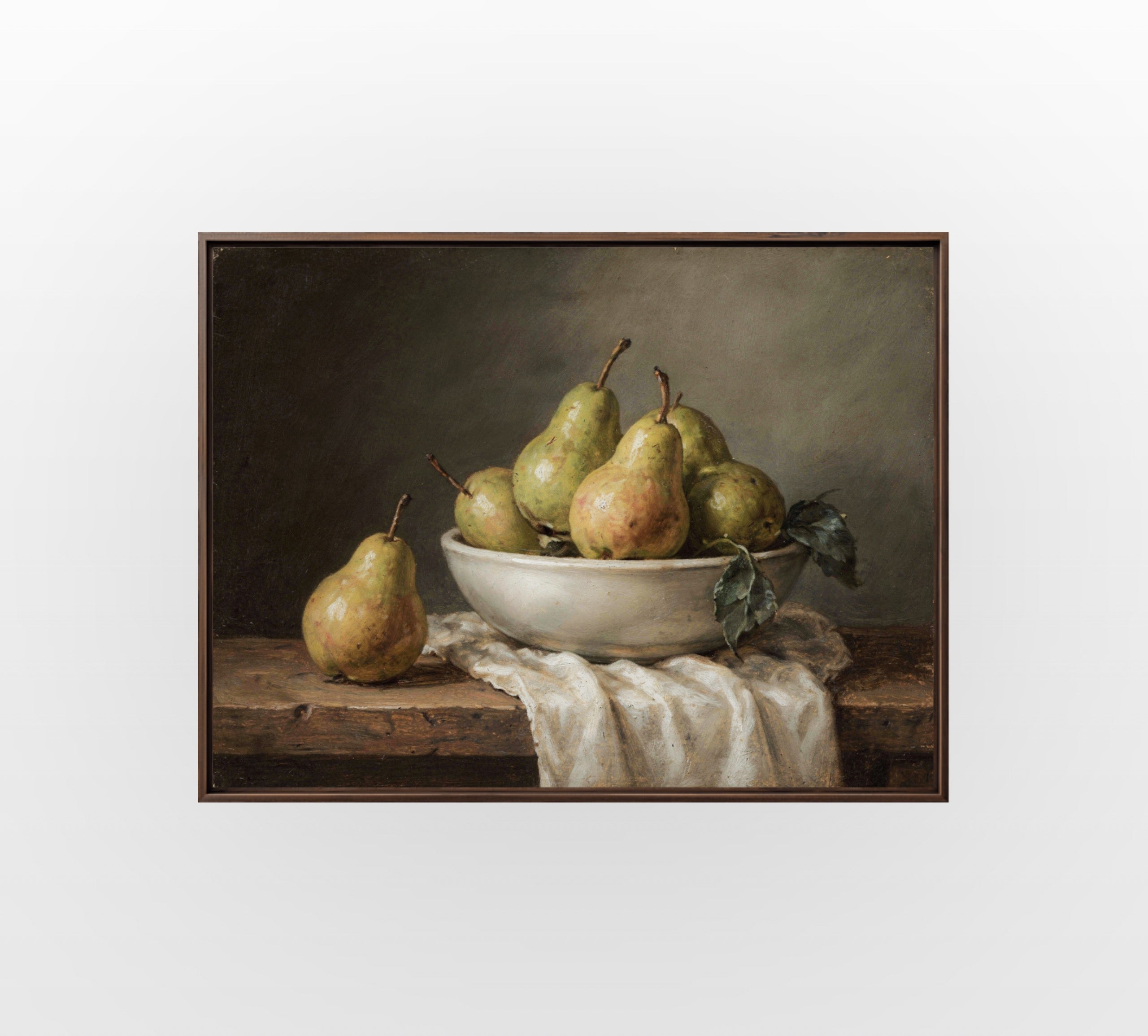 Green Pear Bowl - Hand-Painted Artwork - #ART-BT-S-04