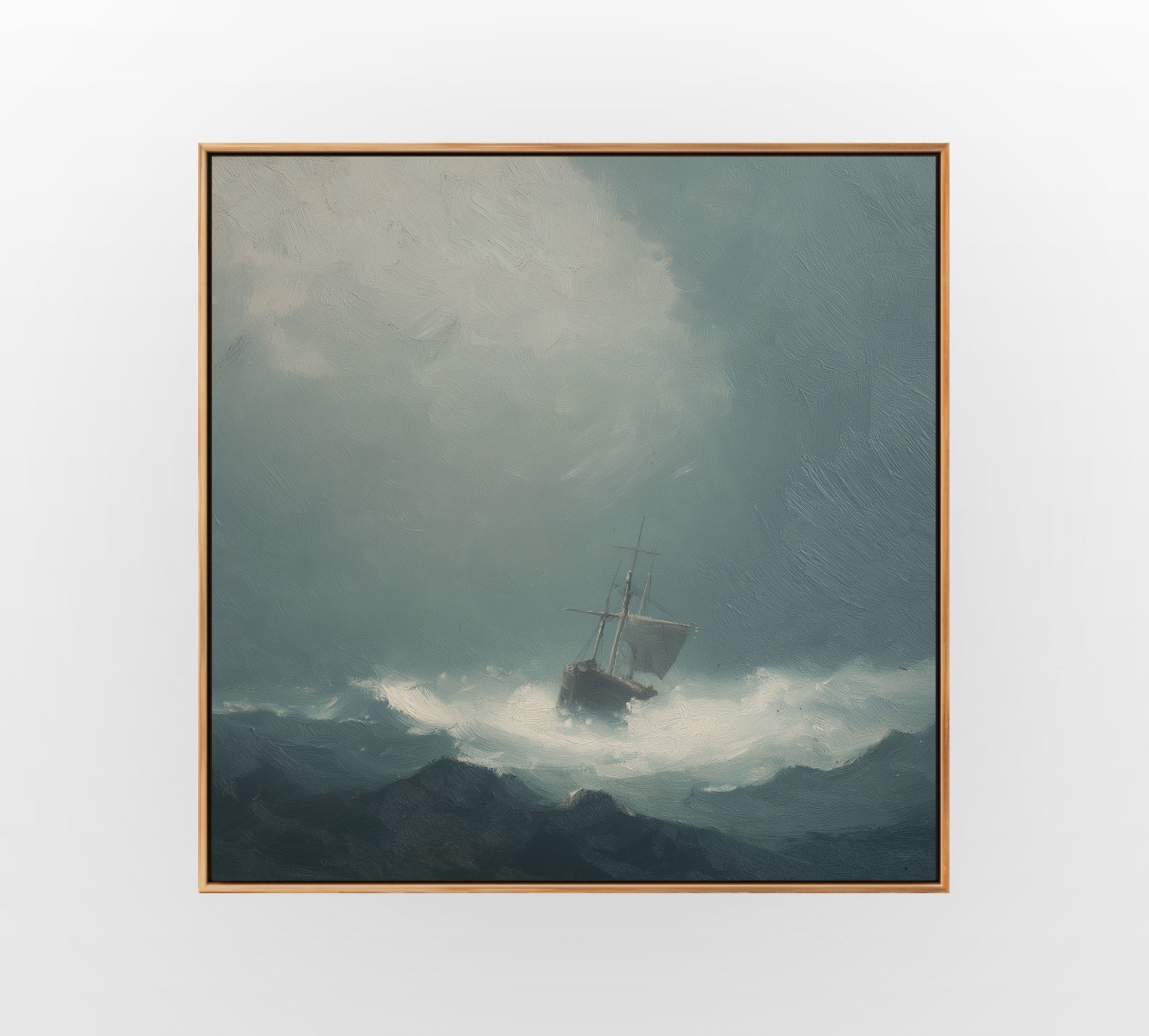 Lone Sail Fjord - Hand-Painted Artwork - #ART-VN-S-014